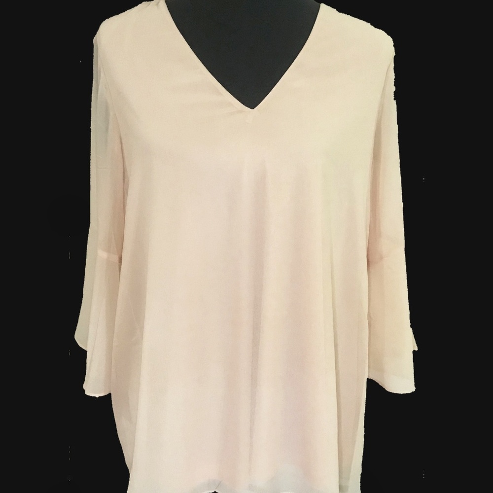 Calvin Klein Women's Flutter Sleeve V-Neck Top